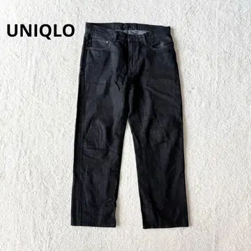 유니클로 레귤러 핏 청바지 남성용 캐주얼 연중무휴 블랙 미사용급