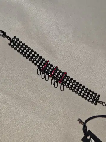 슈퍼돌피용 목걸이 블랙과 빨간색