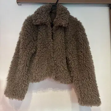 Paravion 2WAY 푸들 보아 숏 자켓 다크 그레이