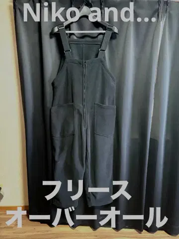 니코앤드 - 플리스 오버롤 M 블랙 살로펫