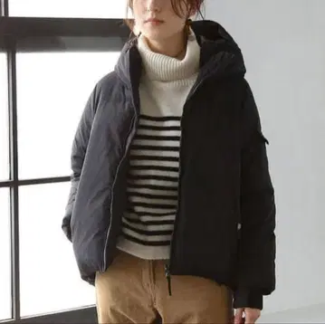 [클리닝 완료] 코엔 coen 후디드 다운 자켓 M 블랙