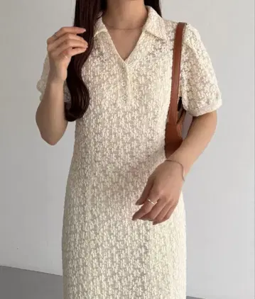 callautia 컷 레이스 폴로 원피스 (페치 원피스 세트)