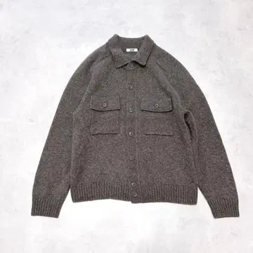 유니클로 U 남성용 라무 니트 자켓 브라운