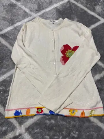 LEONARD 스포츠 꽃무늬 자수 니트 가디건 40