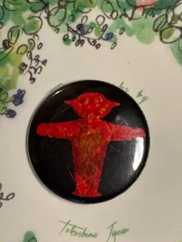 [ 미사용 ] AMPELMANN 앙펠만 블랙 x 레드 독일 원형 캔뱃지