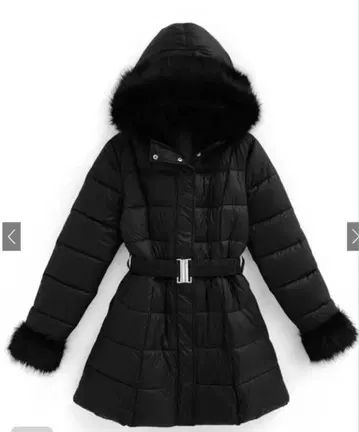 후드 벨트 포함 다운 코트 미사용 새상품 한국