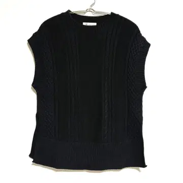 MICHAEL KLEIN 케이블 짜임 니트 베스트 블랙 38 이토킨