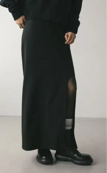 스타일 믹서기 U 슬릿 스트레이트 스커트