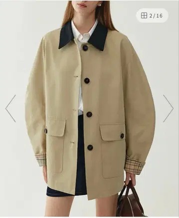 Fano 베이지 블랙 오버 사이즈 자켓