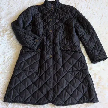 랄프 로렌 롱 퀼팅 코트 블랙 7호 S