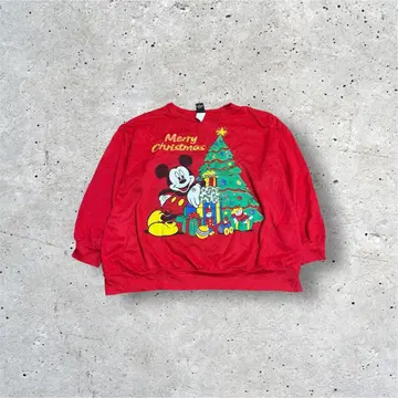 90s 디즈니 크리스마스 맨투맨 vintage 구제 의류 미키 XL