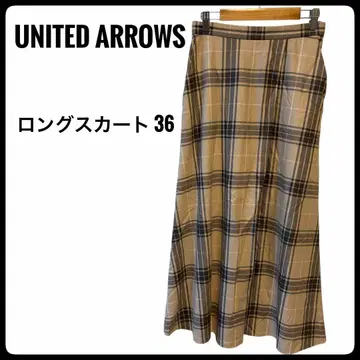 [ 새상품급 ] UNITED ARROWS 체크 턱 롱 스커트 36