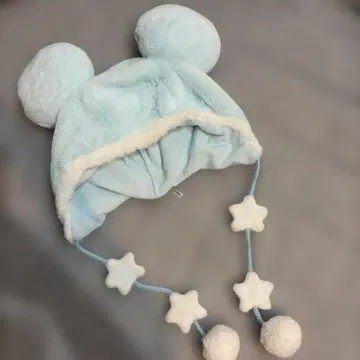 미키 모양 귀 달린 스카이블루 모자 | 1회 사용 새상품급