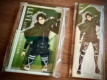 [ 미개봉 ] 진격의 거인 리바이/아크릴 블록 + 롱 캔뱃지 세트