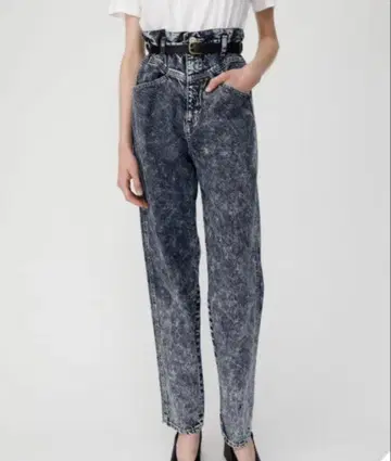 MOUSSY 개더 하이웨스트 케미컬 청바지 데님 1
