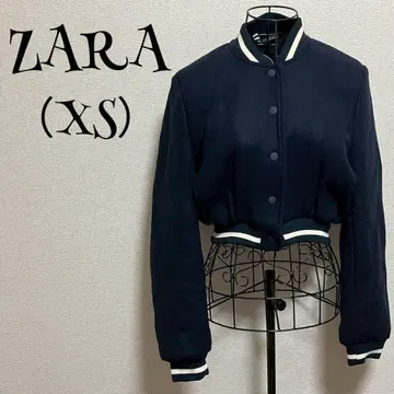 ZARA (XS) 네이비 크롭 봄버 자켓