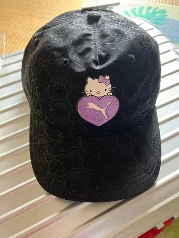 헬로키티 푸마 리본 포함 캡 산리오 블랙