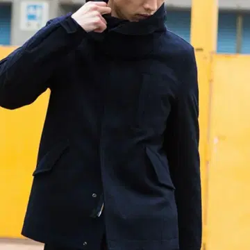 그린 레이블 릴랙싱 멜톤 숏 모즈 코트 XL