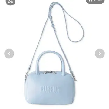 FURFUR 스퀘어 보스턴 백 색스 블루