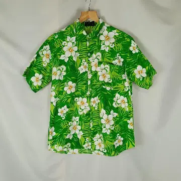 ORCAN 알로하 셔츠 반팔 셔츠 L 그린 하이비스커스 B4191