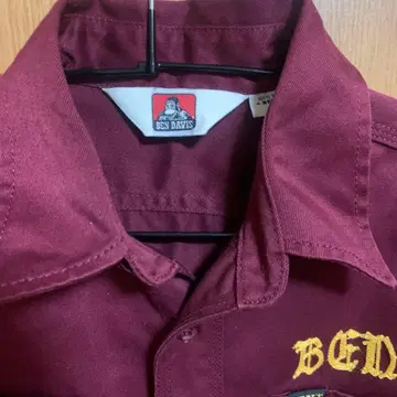 BEN DAVIS 버건디 긴팔 셔츠