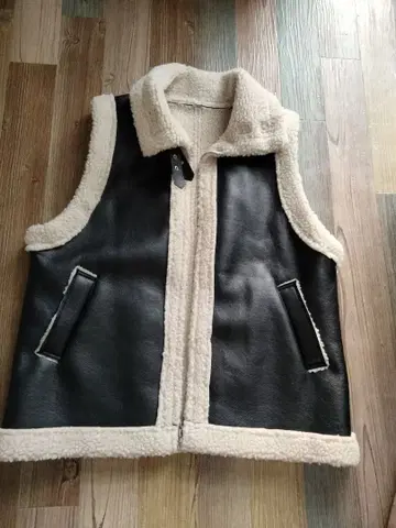 합성 피혁 플리스 다운 베스트