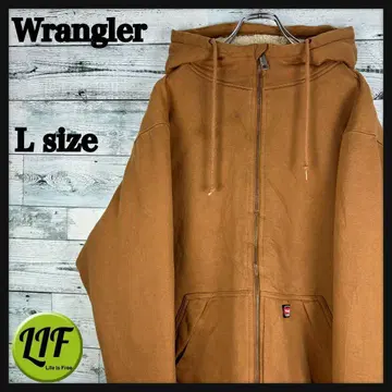 랭글러 로고 택 보아 안감 두꺼운 집업 후드티 베이지 L 4865