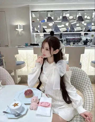 Lumignon Tulle ribbon cable knit dress