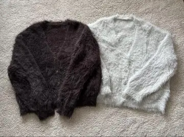 coca 포근한 샤기 니트 가디건 2개