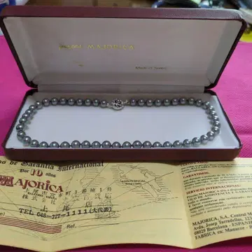 마조리카 MAJORICA 미사용 새상품 그레이 펄 목걸이 각인