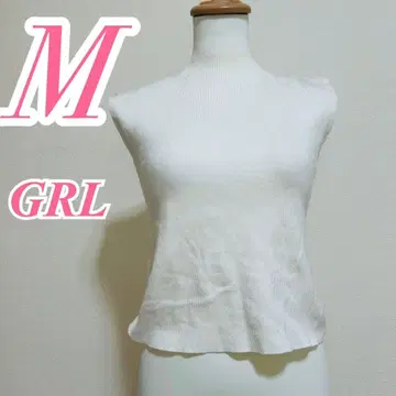 GRL 그레일 화이트 니트 베스트 M 깔끔한 레이온 나일론
