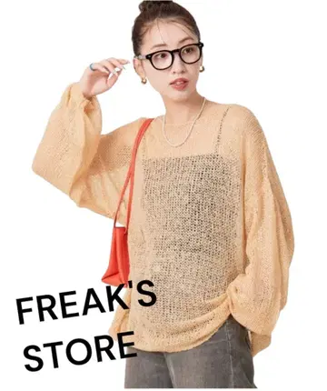FREAK'S STORE 모헤어 터치 시어 니트 풀오버 베이지