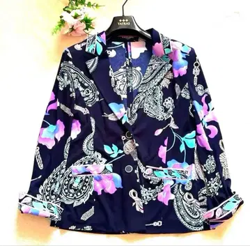 컨디션 최상 LEONARD 칸칸 소재 인기 패턴 자켓 최근 택 트림 L