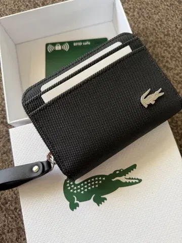 Lacoste 블랙 동전 카드 홀더