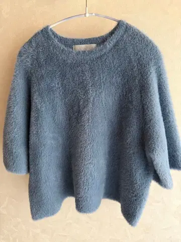 나일론 샤기 하프 슬리브 풀오버