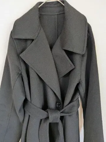 블랙 롱 코트 벨트 포함 M 사이즈