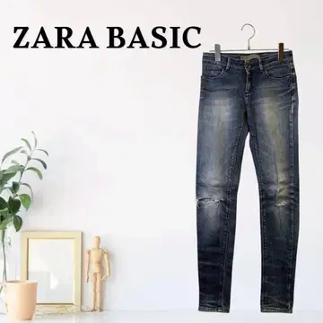 zG429 [XS] ZARA BASIC 크러쉬 데님 USED 가공