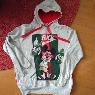 이원 신디케이트 미키 패러디 맨투맨 그래픽 후드티 XL