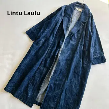 내추럴 린넨 데님 코트 롱 면린넨 오버 사이즈
