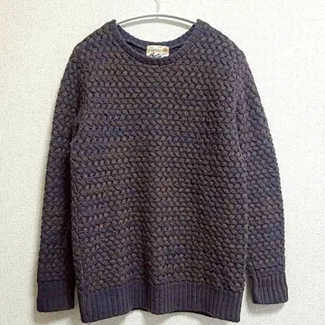 아나파우 니트 스웨터 모 100% 브라운 파랑 S 상의 크루넥