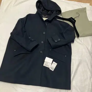 [ 새상품급 ] 매킨토시 MACKINTOSH 네이비 후드 부착 코트