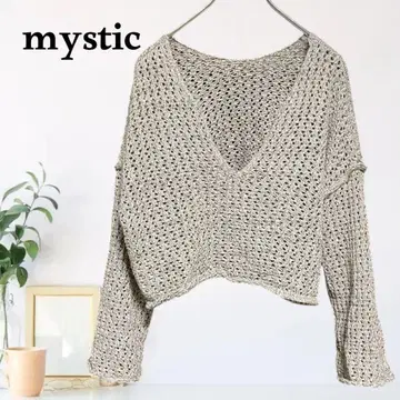 zB969 [ F ] mystic 플레어 슬리브 드롭 숄더 니트탑