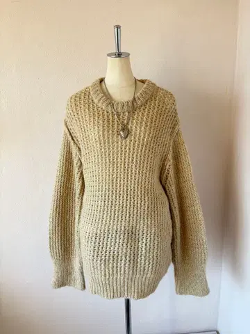 새상품급 y2k 반짝이는 열쇠 짜임 니트 헤이세이 갸루 페어리 그런지