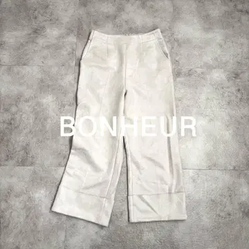 보누르 BONHEUR 라이트 그레이 M 센터 프레스 팬츠