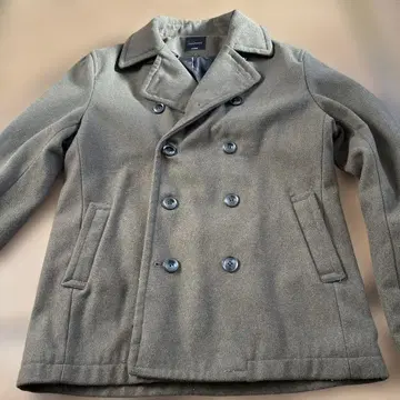 울 피코트 그레이 더블 버튼