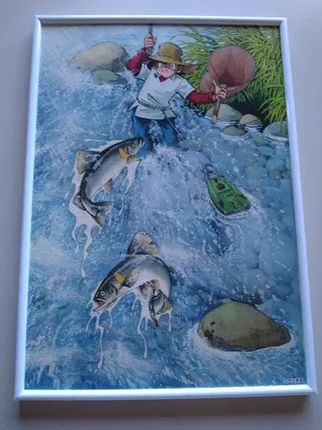 낚시광 삼평 A4 포스터 은어 낚시 액자 포함