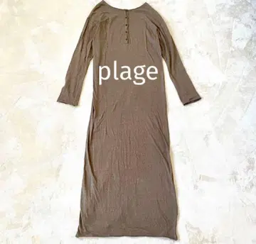 plage 네프컷 원피스 카키 실크 코튼 혼방 M