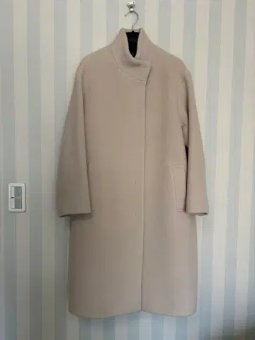 23구 고급 베이지색 롱 코트 울 혼방