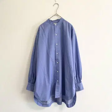 HYKE 근년 BIB FRONT SHIRT 비브 프론트 셔츠 블루
