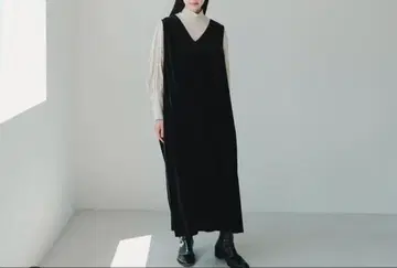 foufou 후후 벨로아 원피스 드레스 M 블랙